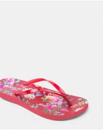 Vionic - Noosa Print Toe Post Sandal - Red Floral
