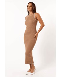 Petal & Pup - Ravyn Knit Midi Dress - Taupe