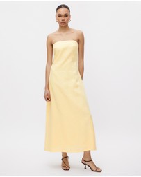 Minima Esenciales - Nivas Linen Empire Strapless Dress