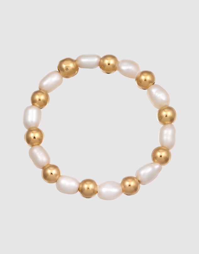 Elli Jewelry - Ring Festival with Freshwater Pearls in 925 Sterling Silver Gold Plated