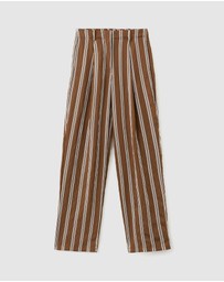 M.N.G - Pleated Striped Trousers