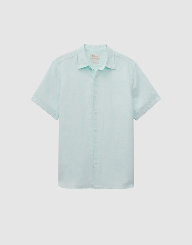 Trenery - Yarn Dyed Linen Short Sleeve Shirt