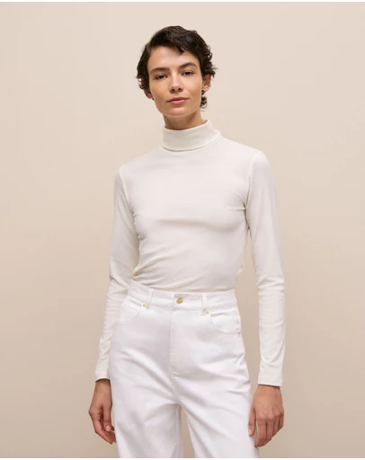 Trenery - Soft Rib Rollneck in Marshmallow