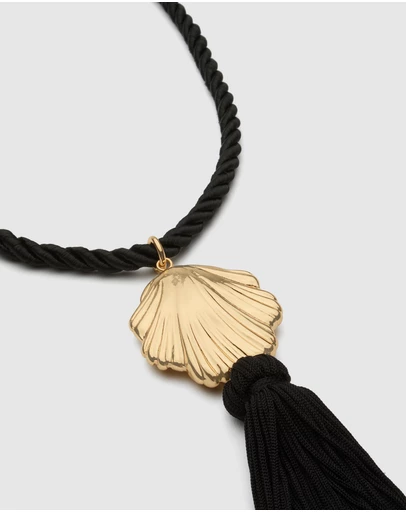 Seed Heritage - Shell Pendant Tassel Necklace