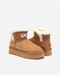 Ozwear Connection Uggs - Ugg Bondi Matelasse Platform Shearling Mini Boot