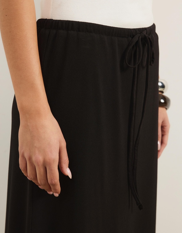 Atmos&Here - Luna Jersey Column Maxi Skirt With Tie