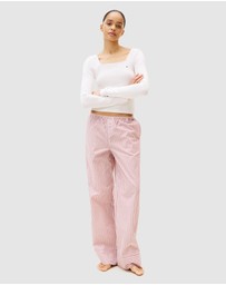Tommy Hilfiger - Longsleeve Tee Pointelle Poplin PJ Set - Iconic Exclusive