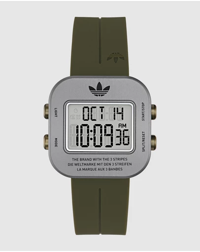 adidas Originals - Adaptik One 38mm Green Silicone Strap Watch
