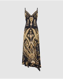 Camilla - Bias Slip Dress With Frill Hem