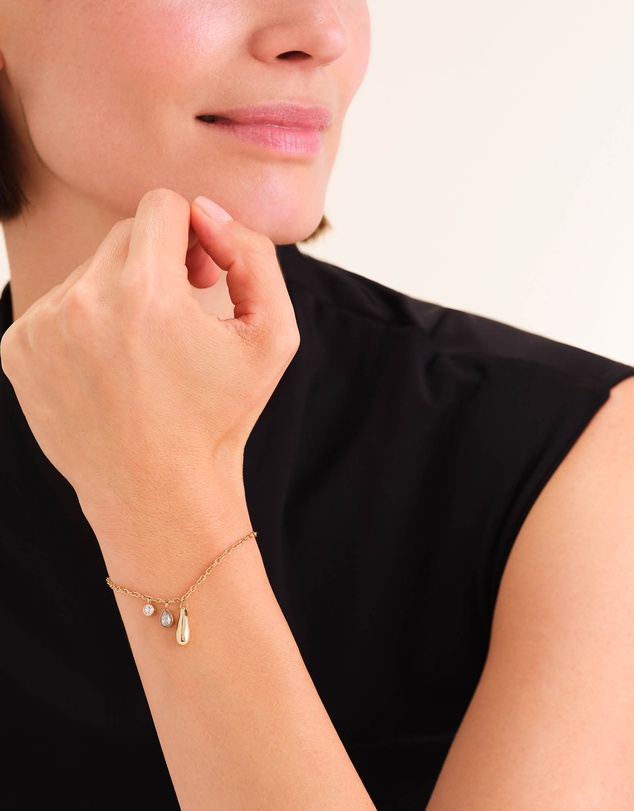 Rosefield - Bold Solitaire Charms Gold-Tone Bracelet