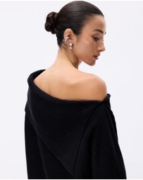 Minima Esenciales - Vireo Cotton Cashmere Blend Off Shoulder Knit Top