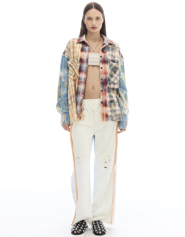 THE TALES - Patchwork Check Flannel Shirt