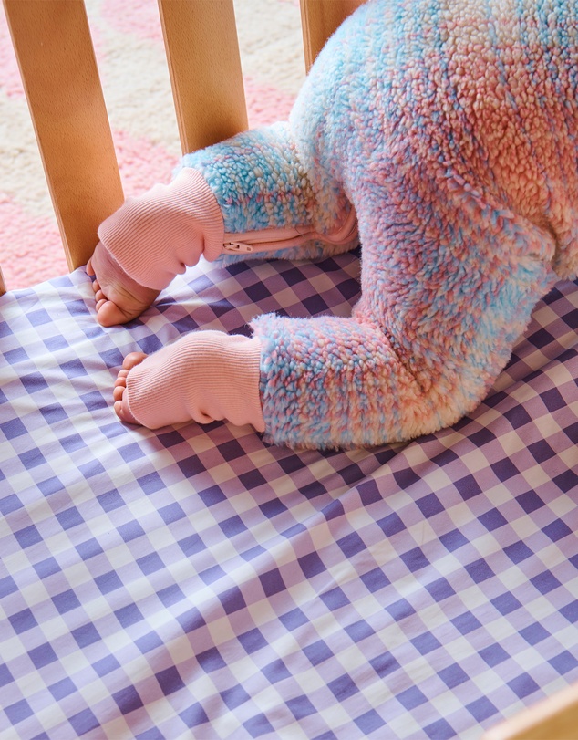 Kip&Co - Gingham Organic Cotton Fitted Sheet - Babies