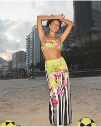Muma World - Mixed Floral Canopy Beaded Column Skirt