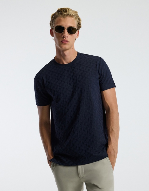 Calibre - Monogram Jacquard T-shirt Navy
