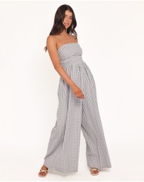 Petal & Pup - Paige Strapless Jumpsuit - Black White Gingham