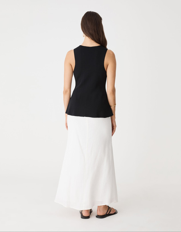 Forcast - Valerie Button Peplum Knit Top