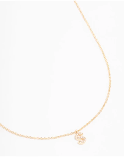 Lovisa - Gold Plated Cubic Zirconia Letter S Necklace