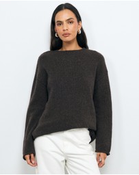 AERE - Renia Wool Boat Neck Jumper