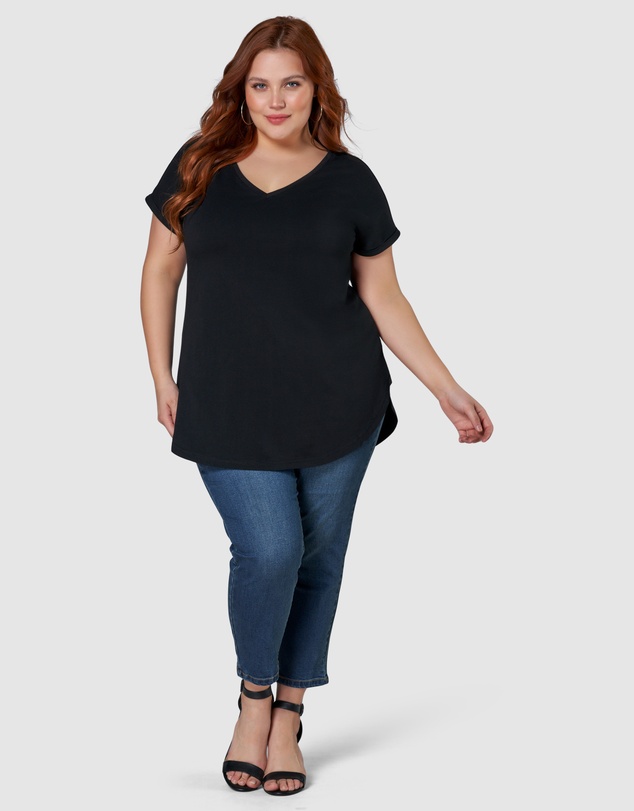 Indigo Tonic - Jacinta Longline V Neck Tee