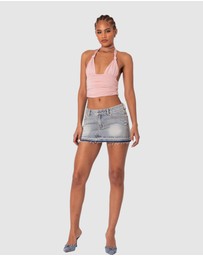 EDIKTED - Lillie Knotted Halter Top