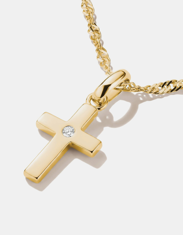 THOMAS SABO - Gold-Plated Cross Charm with Zirconia Centre Stone