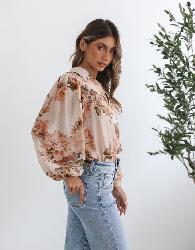 Esther & Co - Veiga Blouse - Cream Floral