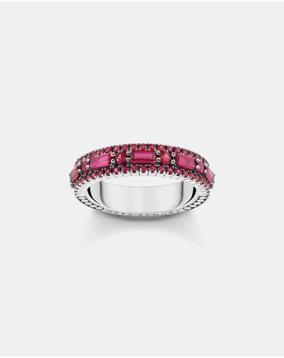THOMAS SABO - Ring with ruby red stones