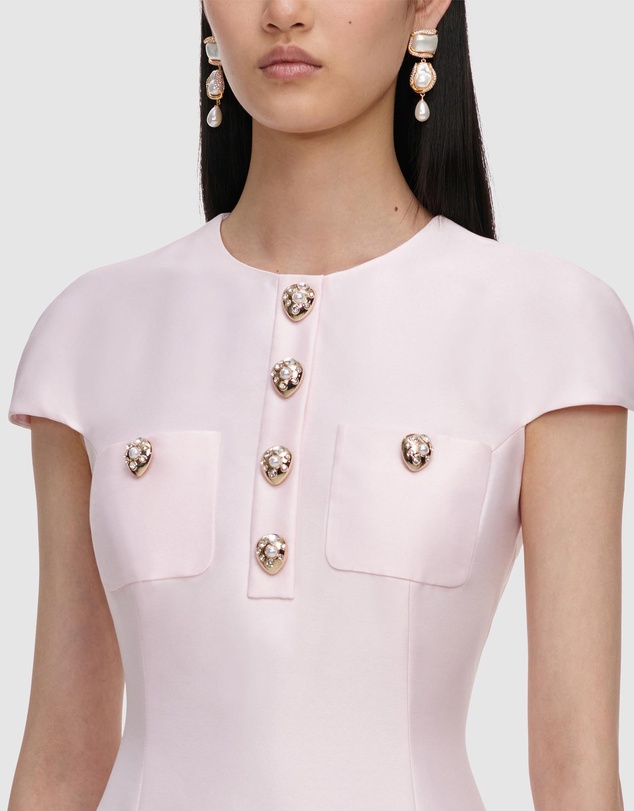 Self Portrait - Taffeta Buttoned Midi Dress