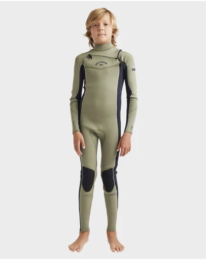 Billabong - Boys 8 to 16 3/2mm Absolute Natural Chest Zip Wetsuit