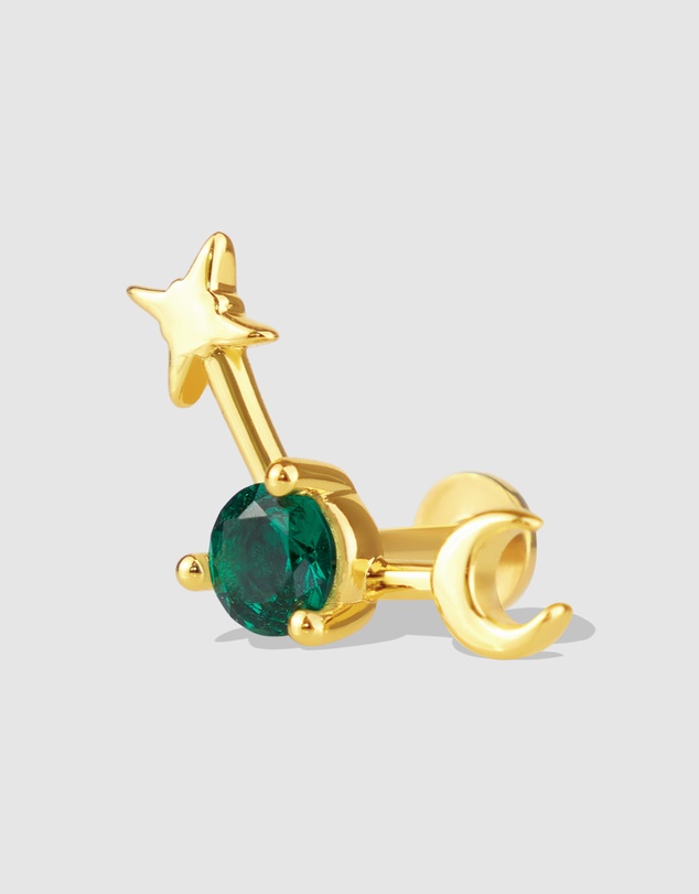 Wanderlust + Co - Birthstone Constellation Gold Flat Back Earring - May