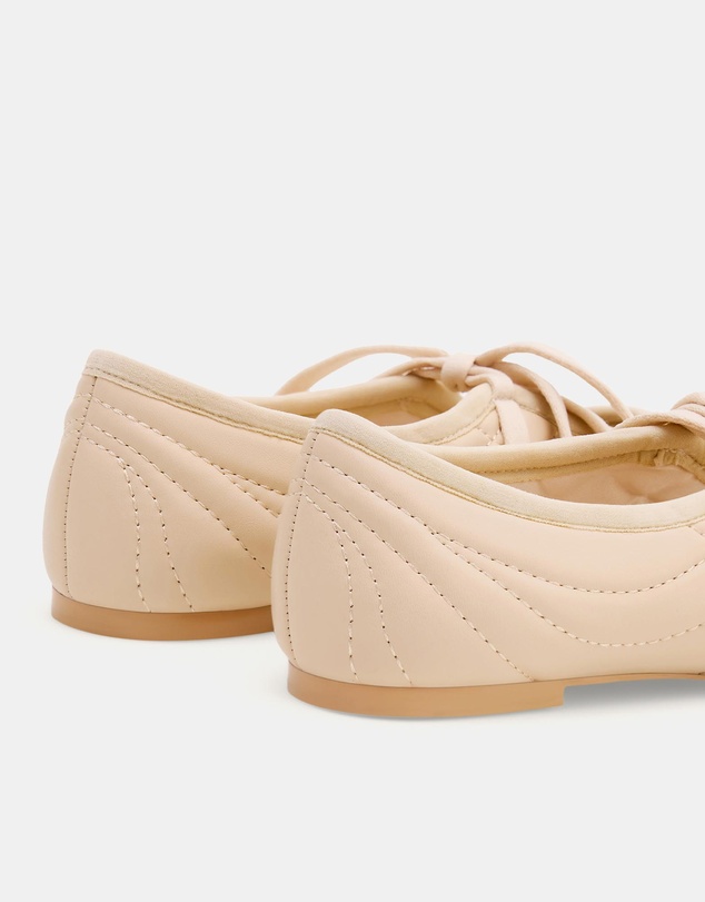 JW PEI - Erika Topstitching Lace-up Ballet Flats