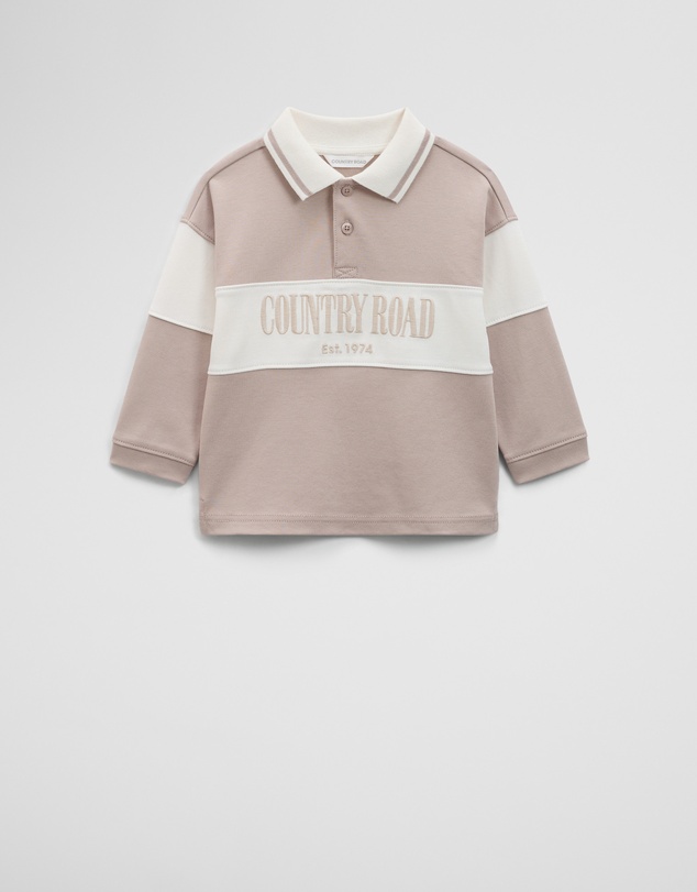 Country Road - Organically Grown Cotton Logo Rugby T-shirt