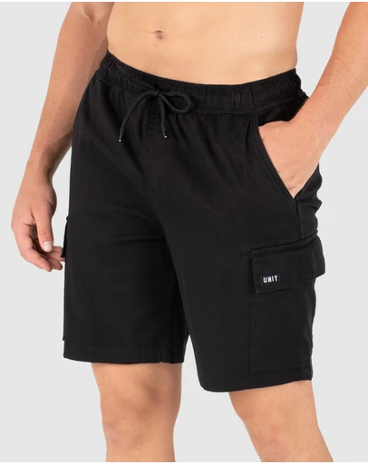 UNIT - UNIT Pivot Mens Elastic Waist Cargo Shorts