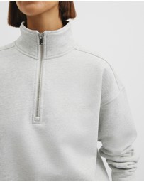 Country Road - Australian Good Earth Cotton Zip Neck Sweat