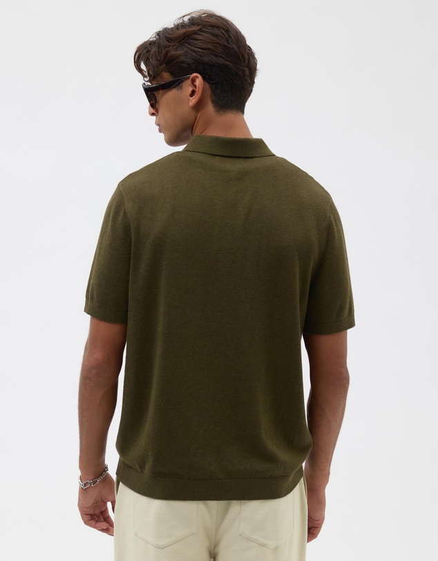 AERE - Silk Blend Smooth Knit Polo