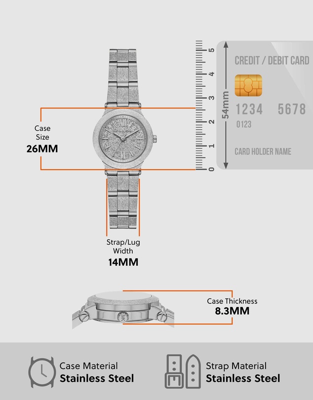 Michael Kors - Billie Silver Tone Analogue Watch