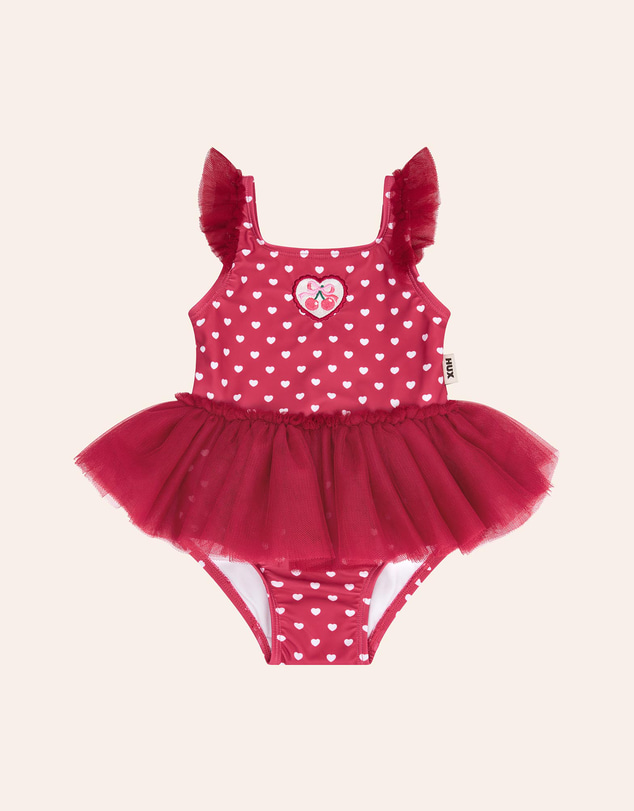 Huxbaby - I Heart You Polka Dot Tulle Swimsuit - ICONIC EXCLUSIVE - Babies-Kids