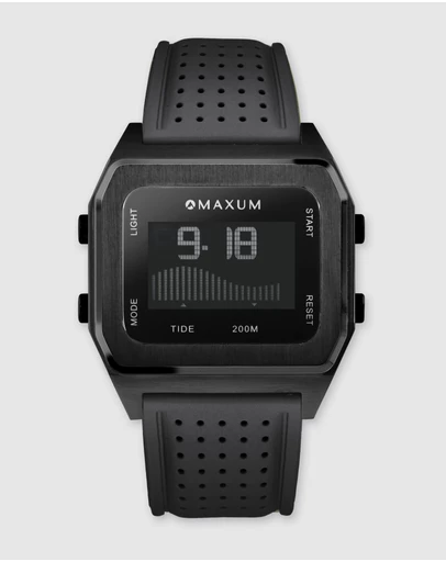 Maxum - Raglan Tide Watch - Black Silicone Strap