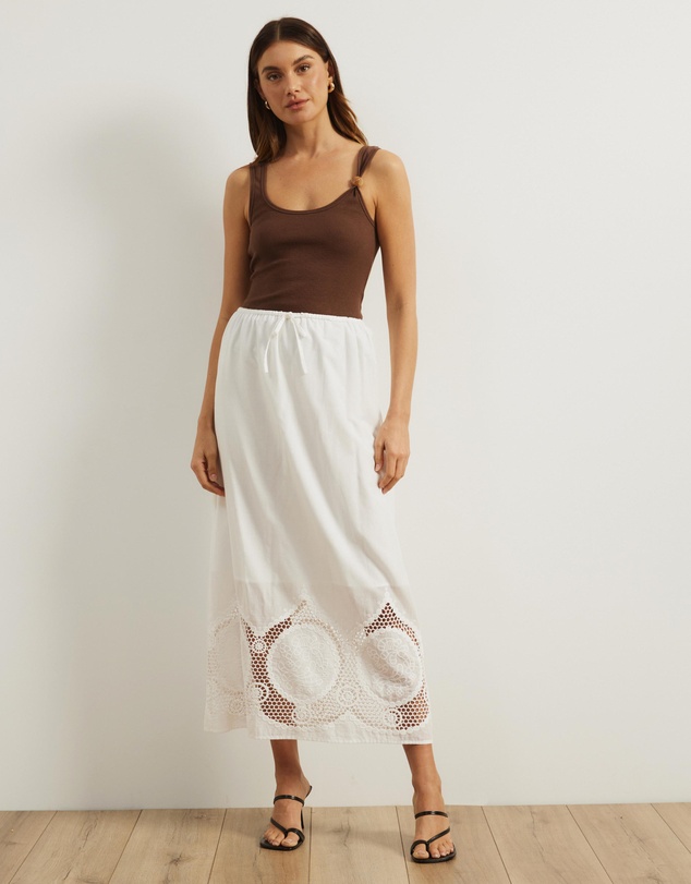 Atmos&Here - Cora Embroidered Midi Skirt