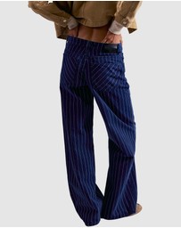 Free People - Striped Nia BF Jeans