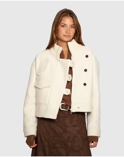 Belle & Bloom - Crystal Skies Cropped Wool Rib Jacket