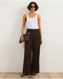 Atmos&Here - Mia Contrast Stitch Tailored Pants