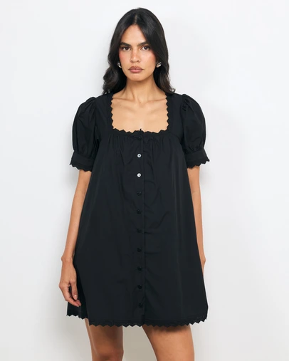 AERE - Sio Lace Trim Mini Dress