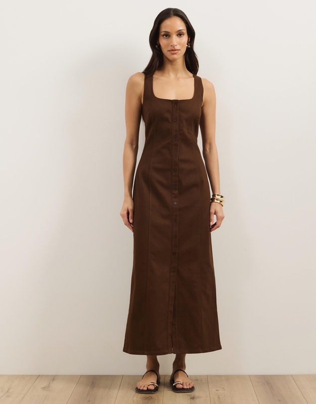 Atmos&Here - Cece Cotton Twill Maxi Dress