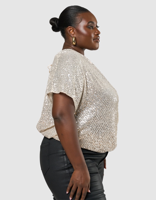 Pink Dusk by Curve Project - Flashy Sequin Top