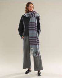 Morgan & Taylor - Hallie Scarf in Blue & Brown Check