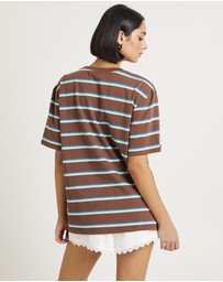 Subtitled - Malia Stripe Oversized T-Shirt