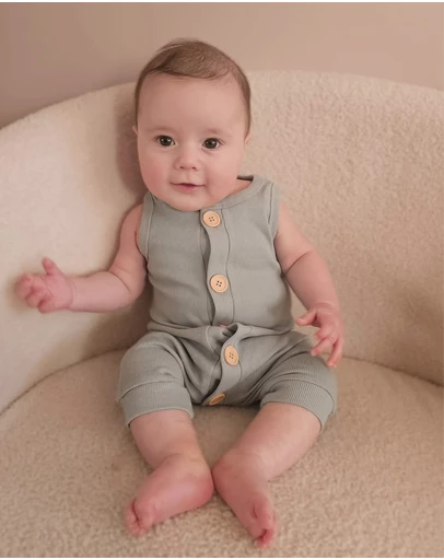 WITH LOVE FOR KIDS - BASICS Ribbed Romper - Babies