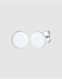Elli Jewelry - Earrings Stud Plate Round Shine Classic in 925 Sterling Silver